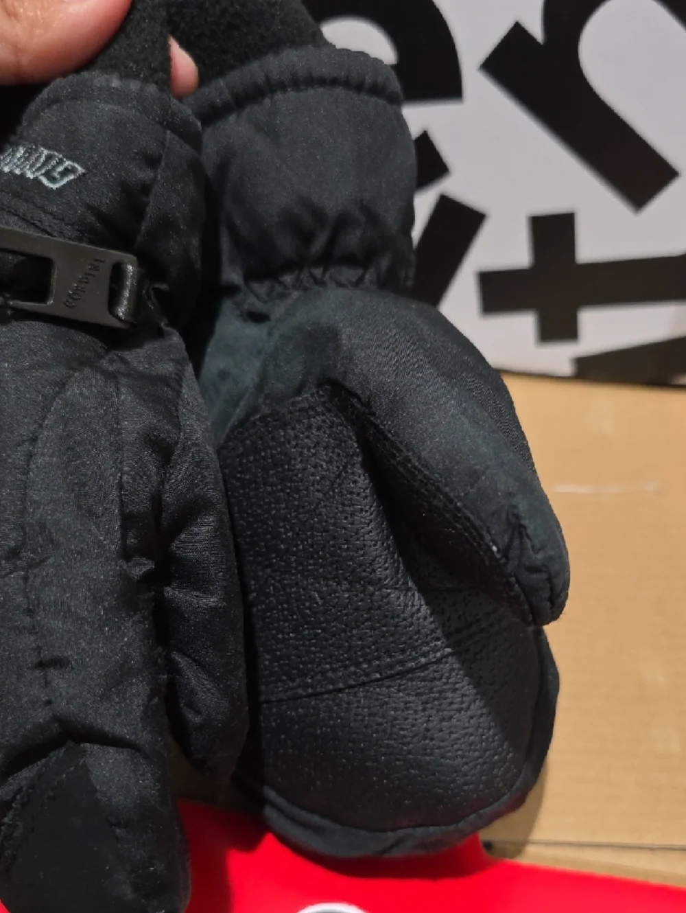Black Kids Mittens - Outdoor Winter Waterproof Mitts